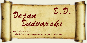 Dejan Dudvarski vizit kartica